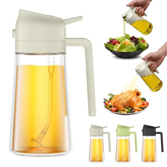 16oz Oil Dispenser Bottle for Kitchen 2-in-1 Olive Oil Dispenser and Oil Spray - Picture 1 of 5